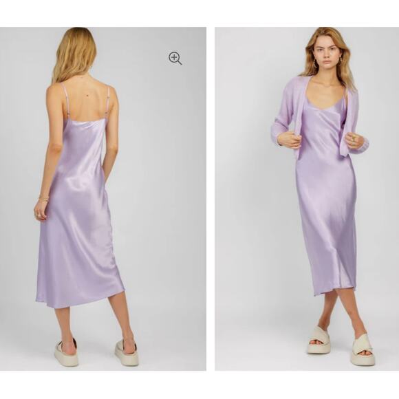 Sablyn Taylor Silk Slip Dress Women’s Size S Prism Midi Adjustable Straps V Neck - Picture 2 of 16